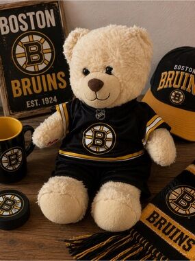 Build-A-Bear Boston Bruins Plush Teddy Bear | NHL Hockey Stuffed Animal